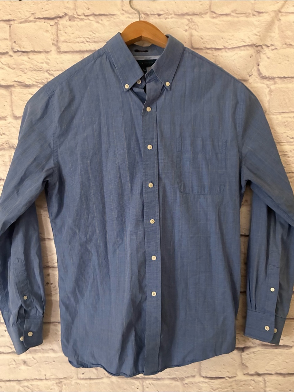 Tommy Hilfiger Preppy Blue Button-Down Shirt Size 16 34/35 Large